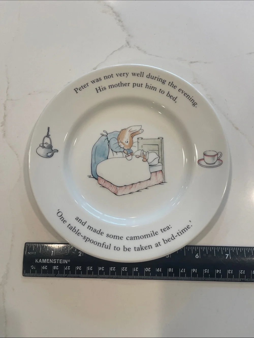 Wedgwood White Children's Peter Rabbit Bedtime Story Plate with Pastel Accents